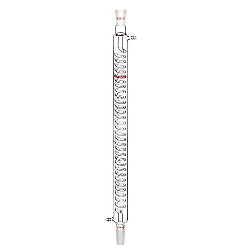 StonyLab Borosilicate Glass Graham Condenser with 24/40 Joint 500mm Jacket Length Lab Glass Condenser