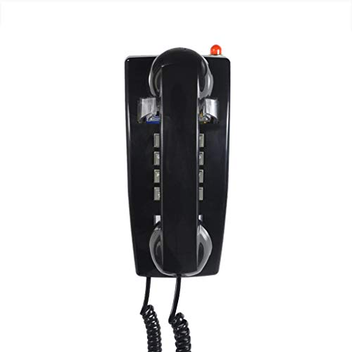 Old Style Retro Wall Phone with Handset Volume Control Landline Corded Telehone Waterproof and Moisture Proof for Home,Hotel,Bathroom,Living Room,School and Office,Black
