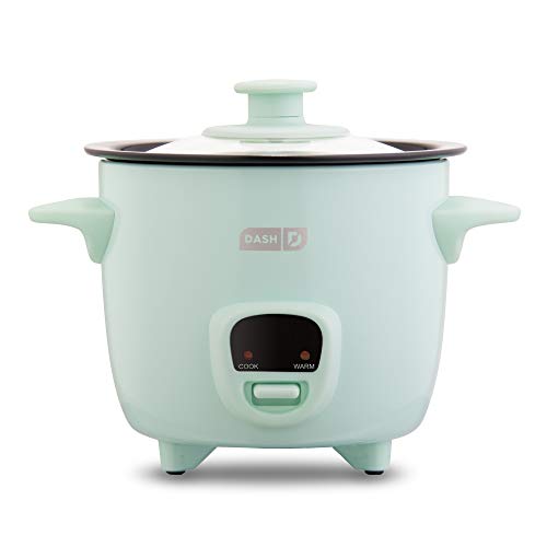 Dash DRCM200GBAQ04 Mini Rice Cooker Steamer with Removable Nonstick Pot, Keep Warm Function & Recipe Guide, Aqua