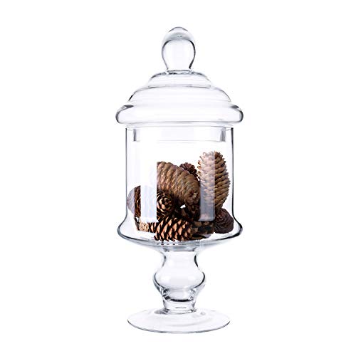Diamond Star Apothecary Glass Candy Jar with Lids, Candy Buffet Display Elegant Storage Jars, Decorative Wedding Candy Canisters (Height: 12' Body: 6')