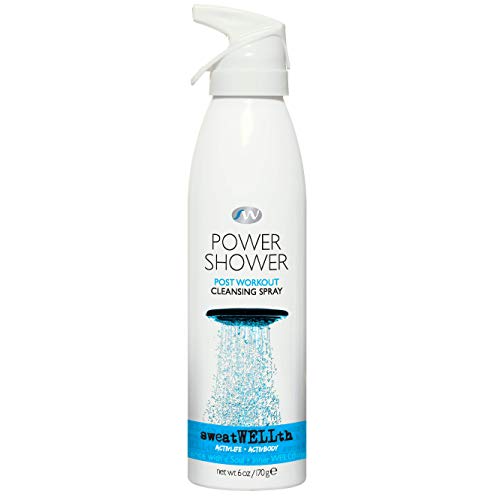 sweatWELLth Power Shower Post Workout Cleansing Spray | Refresh Technology, Anti-Microbial, Body Spray, Fresh, Clean Scent, Time Release Formula, Free of Parabens, Sulfates, GMOs, 6 oz.