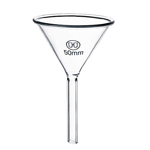 HUAOU Boro 3.3 Glass Funnel Short Stem, 50mm x 50mm(Diameter x stem)