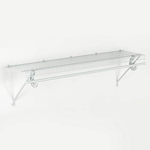 ClosetMaid 5631 SuperSlide Ventilated Shelf Kit with Closet Rod, 4-Foot x 12-Inch, White