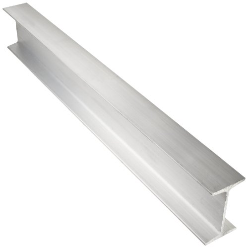 6061 Aluminum I-Beam, Unpolished (Mill) Finish, Extruded Temper, ASTM B221, Equal Leg Length, Rounded Corners, 4' Leg Lengths, 8' Width, 0.26' Wall Thickness, 72' Length