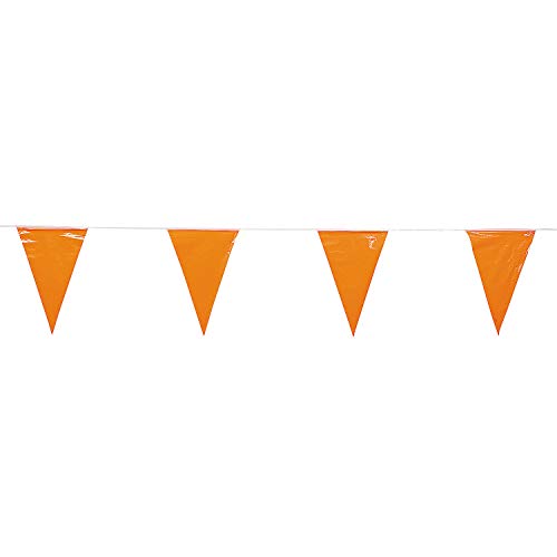 Fun Express - Orange Pennant Banner (100ft) - Party Decor - Hanging Decor - Pennants - 1 Piece