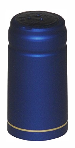 North Mountain Supply PVC Heat Shrink Capsules With Tear Tabs - 60 Count - Cobalt Blue with Stripe