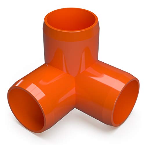 FORMUFIT F1143WE-OR-4 3-Way Elbow PVC Fitting, Furniture Grade, 1-1/4' Size, Orange (Pack of 4)