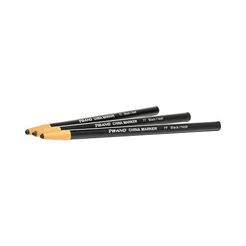 DIXON Industrial Phano Peel-Off China Marker Pencils, Black, 12-Pack (00077)