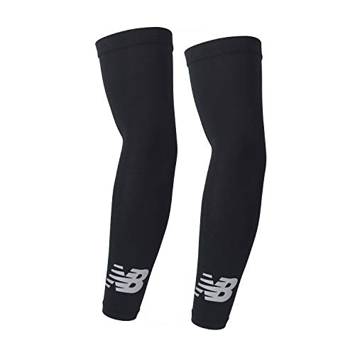 New Balance Unisex Outdoor Sports Compression Arm Sleeves, Arm Warmer, Black, Large and X-Large(1 Pair)