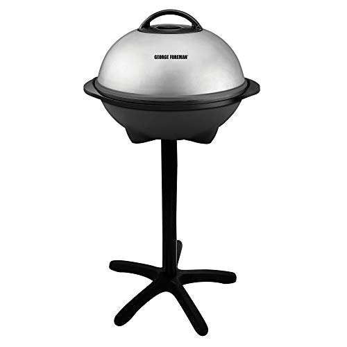 George Foreman 15-Serving Indoor/Outdoor Electric Grill, Silver, GGR50B