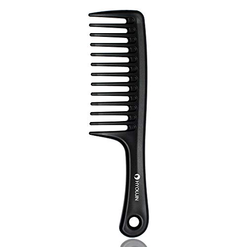 HYOUJIN Black Wide Tooth Comb Detangling Hair Brush,Paddle Hair Comb,Care Handgrip Comb-Best Styling Comb for Long Hair