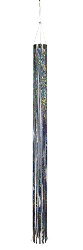 In the Breeze Silver Holographic Mylar Windsock Hanging Decoration - Decorative and Humane Bird and Pest Deterrent