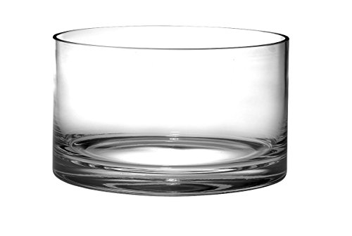 Barski - European Quality Glass - Handmade - Thick Straight Sided Salad Bowl - 10' Diameter - Superb Quality - Made in Europe