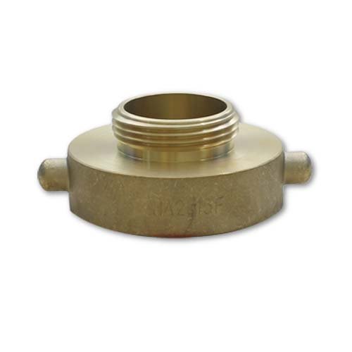 Brass 2 1/2' Female NH to 1 1/2' Male NH Fire Hose Adapter