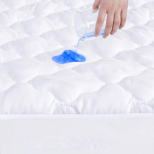 Mattress Protector Waterproof Twin Size, Breathable & Noiseless Twin Mattress Pad Cover Quilted Fitted with Deep Pocket up to 14' Depth (39'x 75')