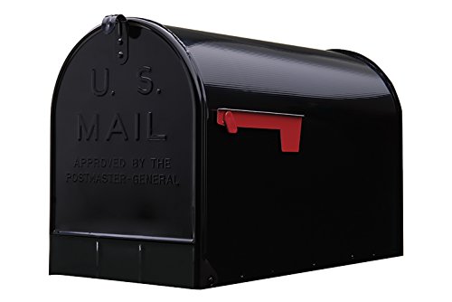 Gibraltar Mailboxes Stanley Extra-Large Capacity Galvanized Steel Black, Post-Mount Mailbox, ST200B00
