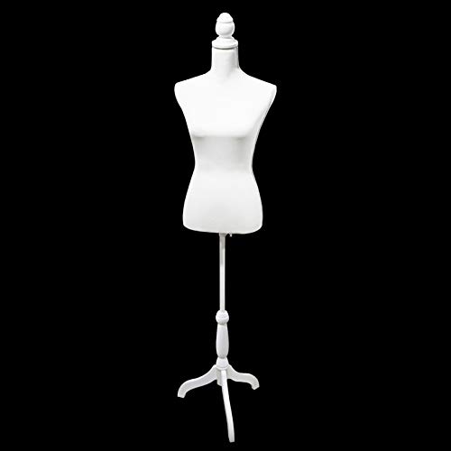 White Female Mannequin Torso Body Dress Form with Adjustable Tripod Stand for Clothing Dress Jewelry Display