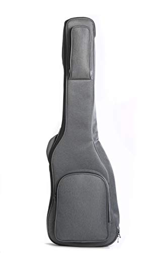Professional Electric Bass Guitar Gig Bag Soft Case by Hola! Music, Pro Series with 25mm (1 Inch) Padding, Gray