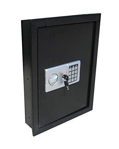 Digital Electronic Flat Recessed Wall Hidden Safe Security Box Jewelry Gun Cash (Black)