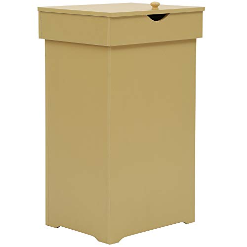 Function Home Kitchen Trash Can Country CottageTrashcan Wood Trash Bin Country Style Garbage Can Wooden Trash Can in-Home Recycling Bins 13 Gallon Outdoor Trash Cans Recycle Bin in Yellow