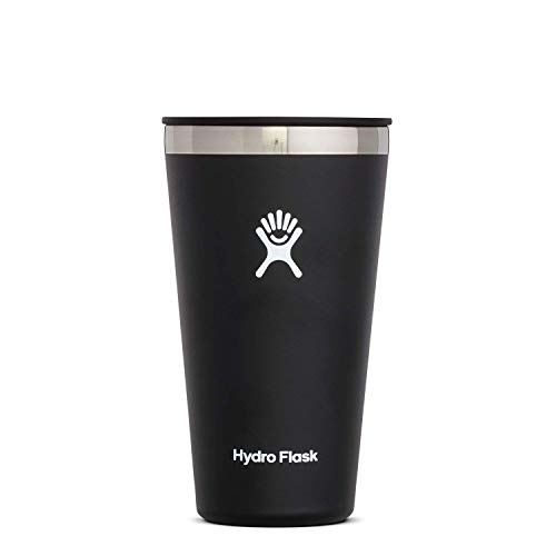 Hydro Flask Tumbler Cup - Stainless Steel & Vacuum Insulated - Press-In Lid - 16 oz, Black
