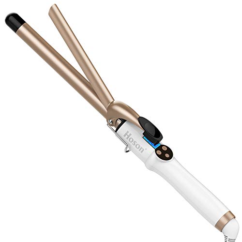 Hoson 3/4 Inch Curling Iron Professional, Ceramic Tourmaline Curl Wand Barrel, Hair Curler Iron with 9 Heat Setting(225°F to 450°F for All Hair Types, Glove Include)
