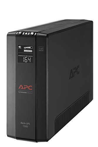 APC UPS, 1500VA UPS Battery Backup & Surge Protector, BX1500M Backup Battery, AVR, Dataline Protection and LCD Display, Back-UPS Pro Uninterruptible Power Supply