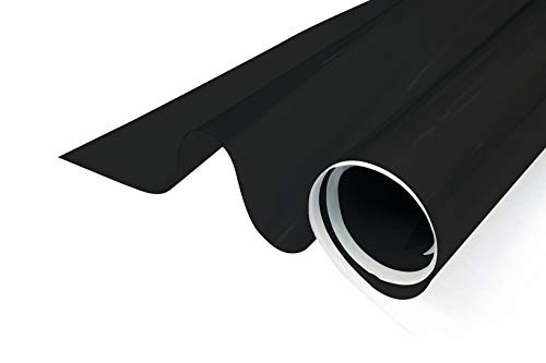 G Greenfilm Static Cling Window Tint 5% Easy DIY for Home, Residential and Automotive, No Glue Privacy Dark Black Window Film (24' x 212.4')