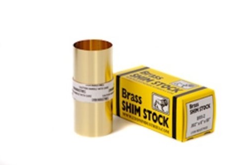 260 Brass Shim Stock, Unpolished (Mill) Finish, H02 Temper, ASTM B19/SAE-CA 260/ASTM B36/QQ-B-613, 0.0015' Thickness, 6' Width, 100' Length