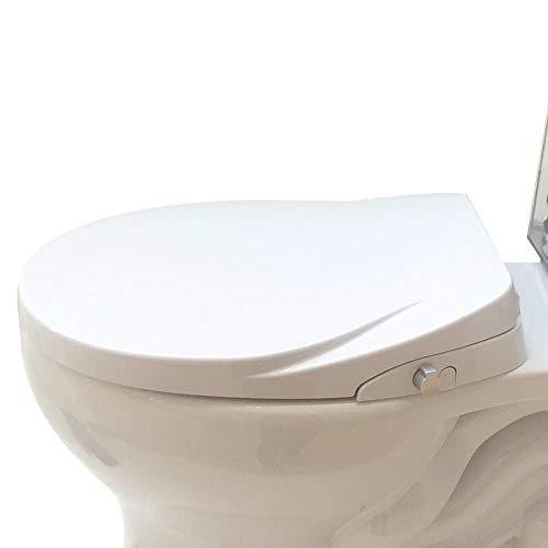 Hibbent Round Bidet Toilet Seats Non-Electric with Separated Self Cleaning Knob - Dual Nozzles Hygienic Washing for Rear & Feminine Cleansing - On/OFF Metal T Adapter Inclued(Round/Standard - SC208)