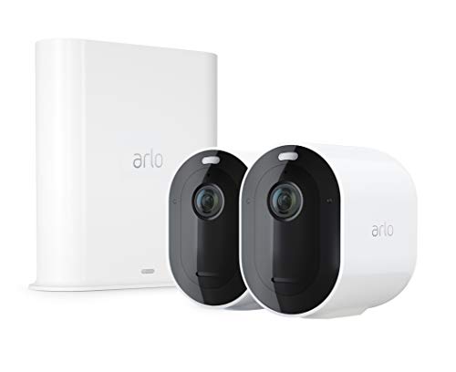 Arlo Pro 3 – Wire-Free Security 2 Camera System | 2K with HDR, Indoor/Outdoor, Color Night Vision, Spotlight, 160° View, 2-Way Audio, Siren | Works with Alexa | (VMS4240P)