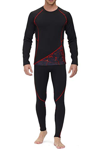 SKYSPER Men's Thermal Underwear Set Fleece Lined Long Johns Sport Base Layer