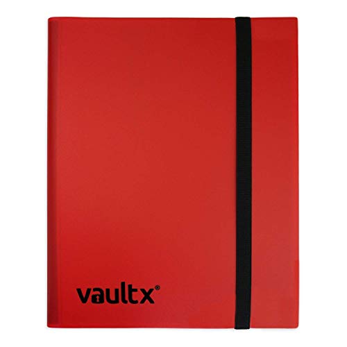 Vault X Binder - 9 Pocket Trading Card Album Folder - 360 Side Loading Pocket Binder for TCG (Red)