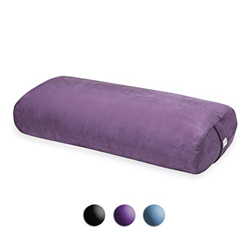 Gaiam Yoga Bolster Rectangular Meditation Pillow, Purple