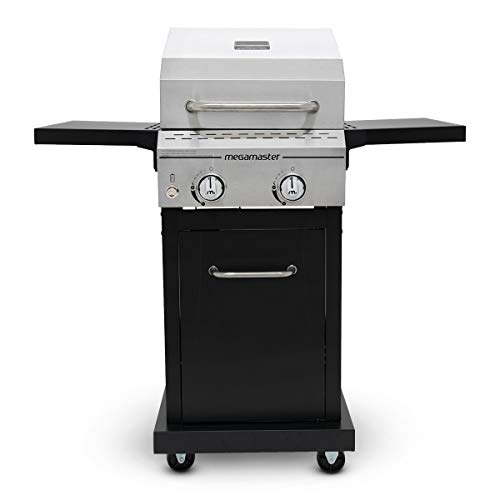 Megamaster 720-0864MA Propane Gas Grill, Stainless Steel + Black