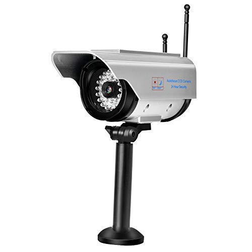Fake Camera, Solar Power LED Dummy Camera Outdoor Security Surveillance Camera, Simulated Video Camera Indoor Outdoor Surveillance Camera