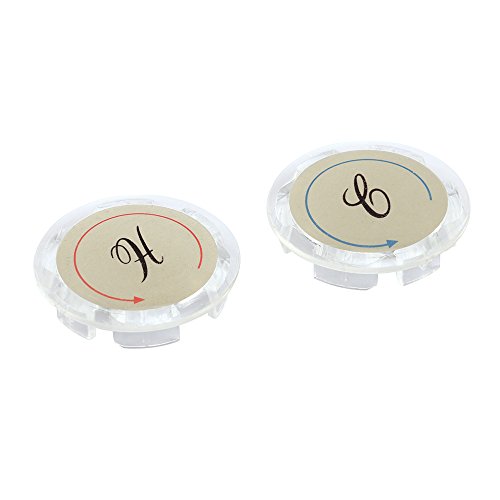 Prime-Line MP54300 Universal Index Buttons, 1-5/16 in. Diameter, Clear Acrylic, Hot/Cold, Pack of 2