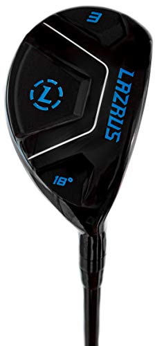 LAZRUS GOLF Premium Hybrid Golf Clubs for Men - 2,3,4,5 & 6 Right Hand Single Club, Graphite Shafts, Regular Flex (2 Hybrid, Black)