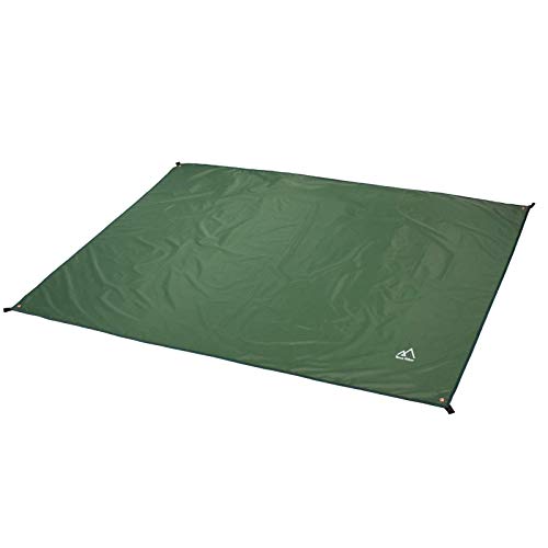 Terra Hiker Camping Tarp, Waterproof Picnic Mat, Multifunctional Tent Footprint with Drawstring Carrying Bag for Picnic, Hiking (Dark Green 59' x 86')