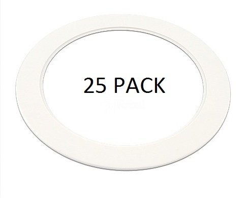 25 Pack-White Light Trim Ring Recessed Can 6' Inch Over Size Oversized Lighting Fixture