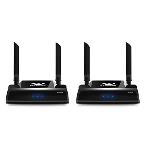 Wireless HDMI Extender with Loop-out IR Pass-back Support 1080P@60Hz Full HD Can Transmit Up to 150m 492ft (Line of Sight), Wifi HD AV Transmitter and Receiver for Projector Church Monitor Home Use