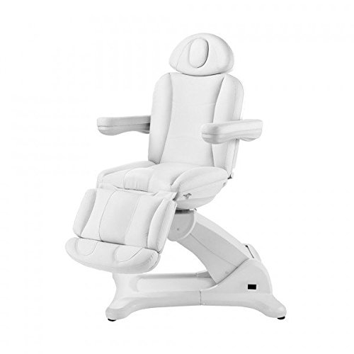 Radi+ Fully Electric 4 Motor Treatment Chair with 240 Degree Bed Rotation Extendable Footrest Removable Arms USA Salon and Spa 2246B (White)