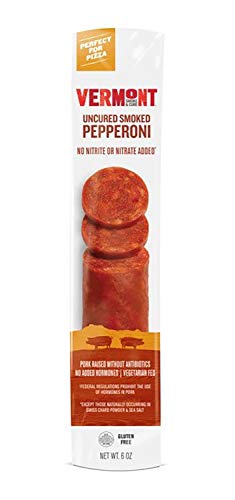 Vermont Smoke & Cure Smoked Pepperoni - Uncured Pepperoni - Gluten Free - Great on Charcuterie Boards With Cheese - 6 Oz