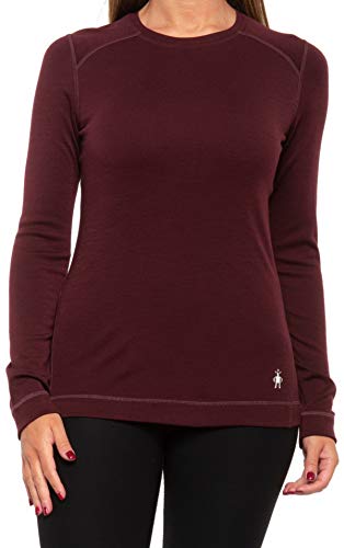 Smartwool Women’s Base Layer Top - Merino 250 Wool Active Crew (Fig Heather, Medium)