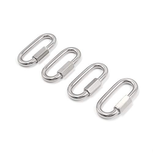 Tulead Quick Link Connectors Stainless Steel Oval Snap Quick Chain Rope Clips M8 Diameter Pack of 4