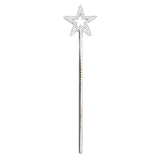AnFun Star Wand,13 Inches Silver Fairy Princess Angel Wand (Silver)
