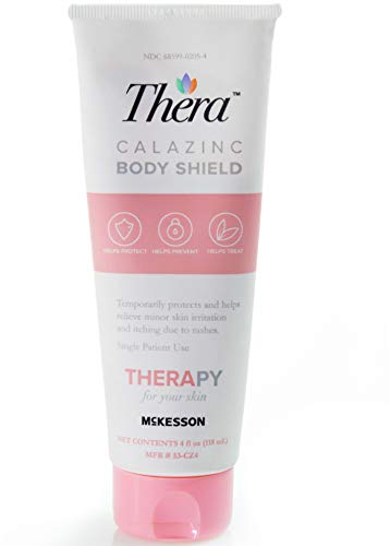 Thera Calazinc Body Shield, Relieves and Protects Skin from Minor Irritation, Chafing, and Itching - Formulated with Zinc Oxide + Calamine, 4 oz