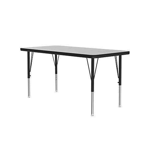 Correll AM2448-REC-15 Econoline Activity Table, Height Adjustable, 24'x48', Rectangular Smooth & Hard Gray Granite Melamine Top, Heavy Duty Legs, 24'x48' Rectangular, Multicolor