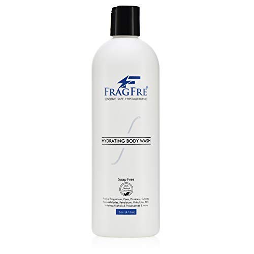 FRAGFRE Sensitive Body Wash 16 oz - Paraben Free Sulfate Free Body Cleanser - Hypoallergenic for Delicate and Flaky Skins - Natural Cucumber for Hydration - Vegan Gluten Free Cruelty Free