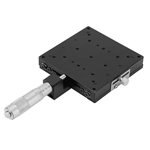 Trimming Platform, X Axis Precision Linear Stages Micrometer Table Cross Roller Guide for Manual Fine-Tuning Slide(100100mm)